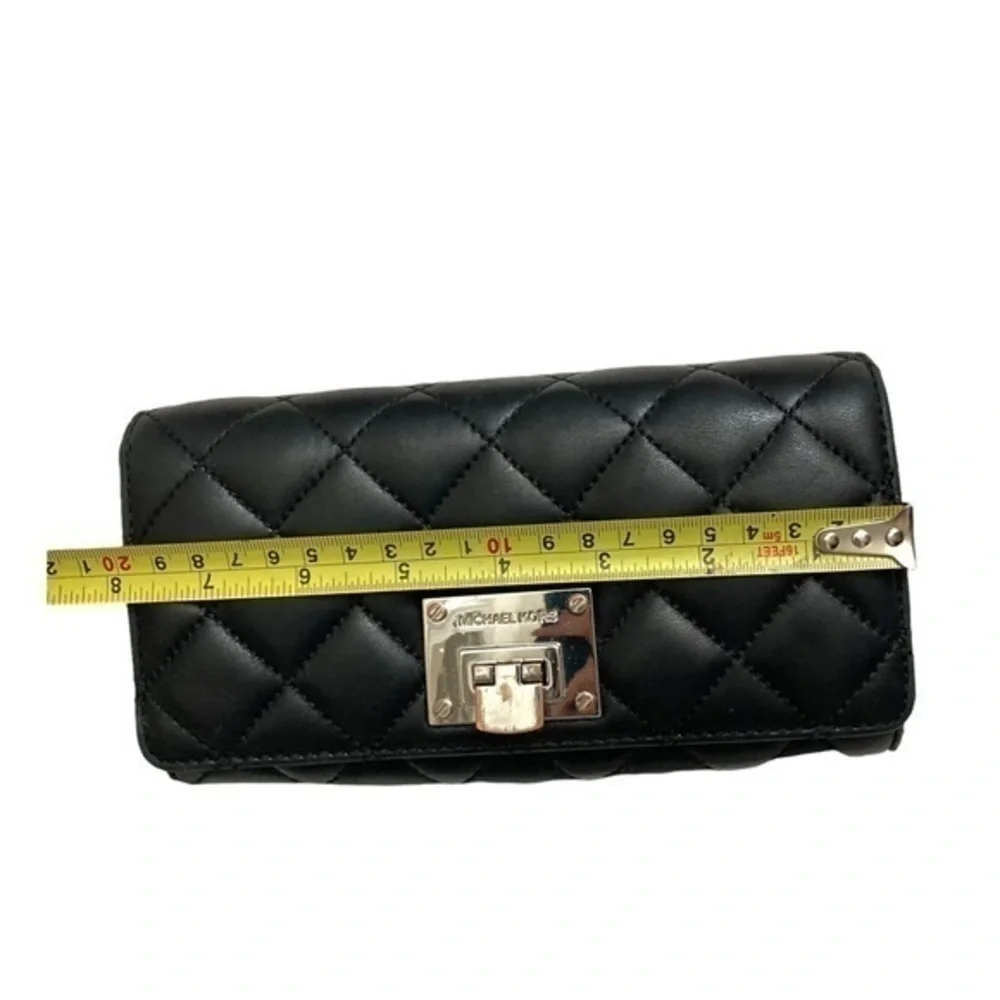 Michael kors quilted black leather wallet